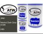 Preview: Jeep, Neutral Dark Gray (matt), HS5: 500ml Lackdose + 500ml Klarlack + 250ml Härter - Set, von ATW Autoteile West.
